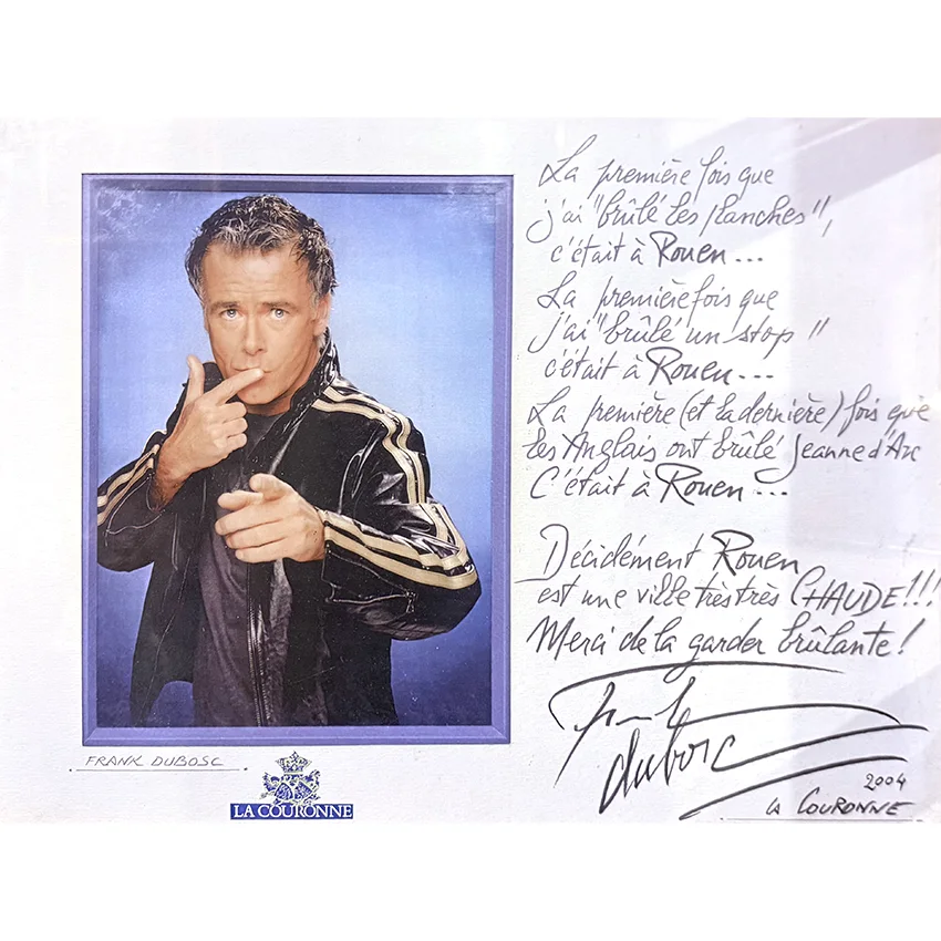 la-couronne-rouen-livre-dor-franck-dubosc