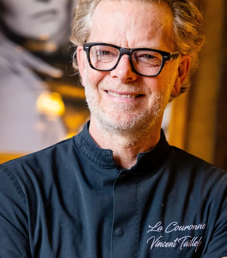 Chef Vincent Taillefert, La Couronne Portrait du chef Vincent Taillefert, chef de cuisine du restaurant La Couronne à Rouen.